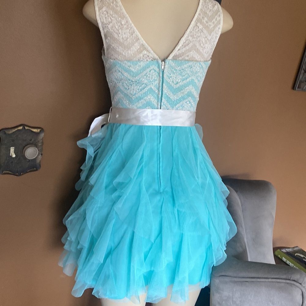 Teeze Me Prom Homecoming Fancy Formal Dress 👗 Blue 3/4 - Picture 5 of 8